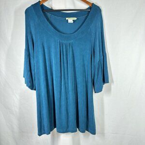 MARCIANO By Nicole Top Womens Sz 1X‎ Shiny Short Bell Sleeve Tunic